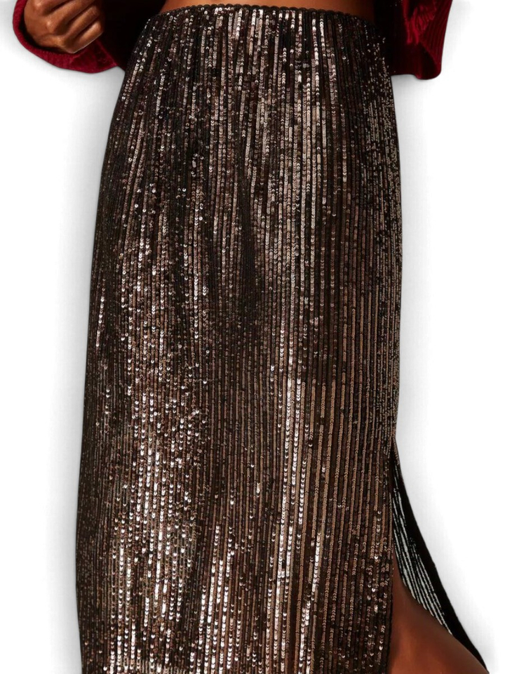Bruine glitterrok Twinset