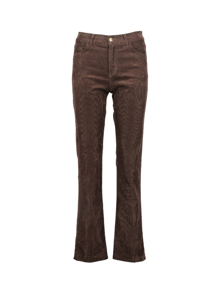 Bruine broek in ribflueel Brax