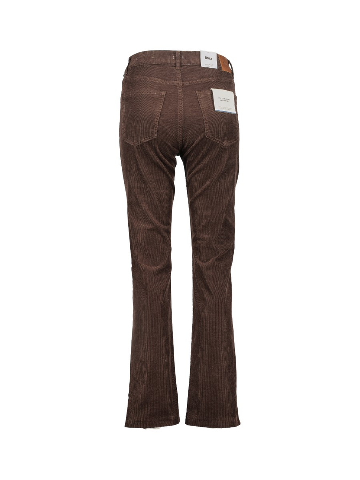 Bruine broek in ribflueel Brax
