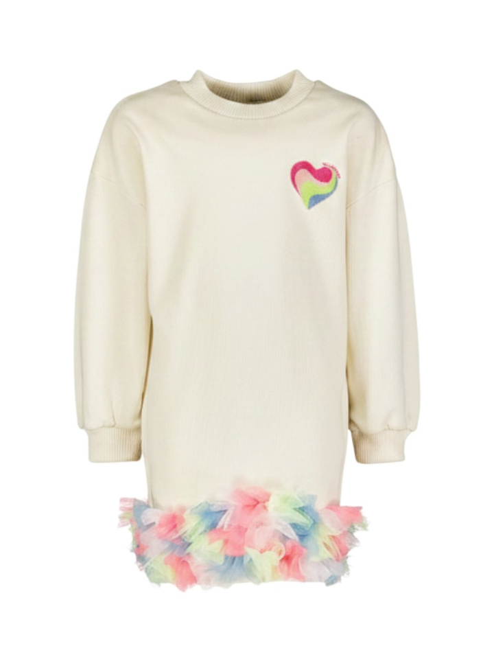 Ecru sweater dress met frul onderaan Billieblush 