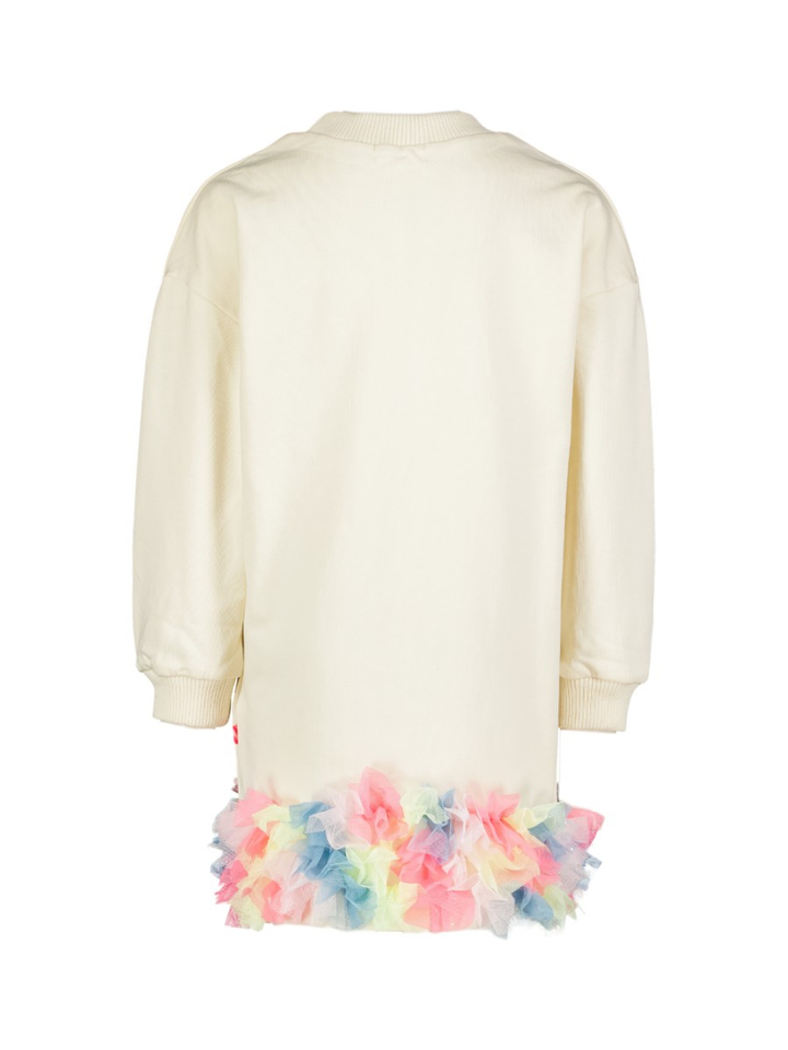 Ecru sweater dress met frul onderaan Billieblush 