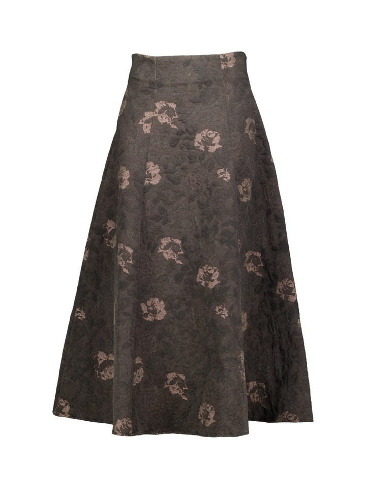 Zwarte elegante rok met print Rinascimento