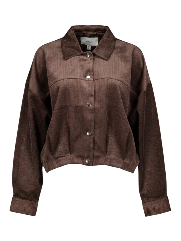 Bruine fijne vest in ribbel Vicourdie Vila 