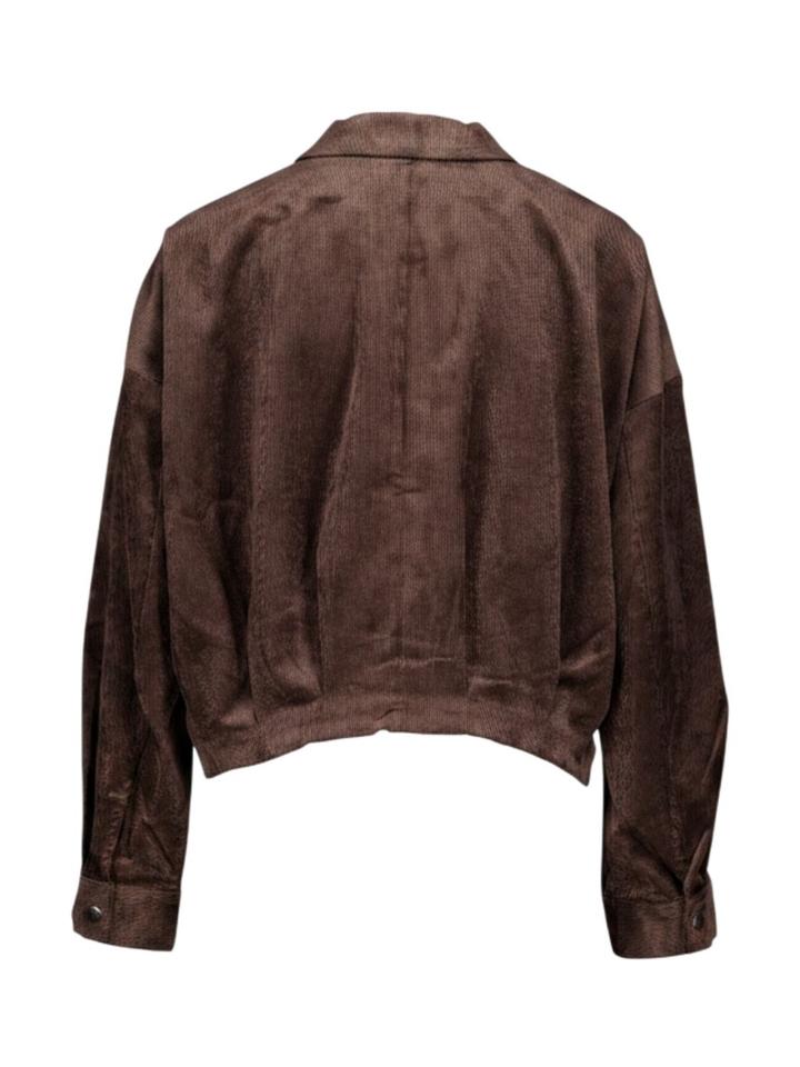 Bruine fijne vest in ribbel Vicourdie Vila 