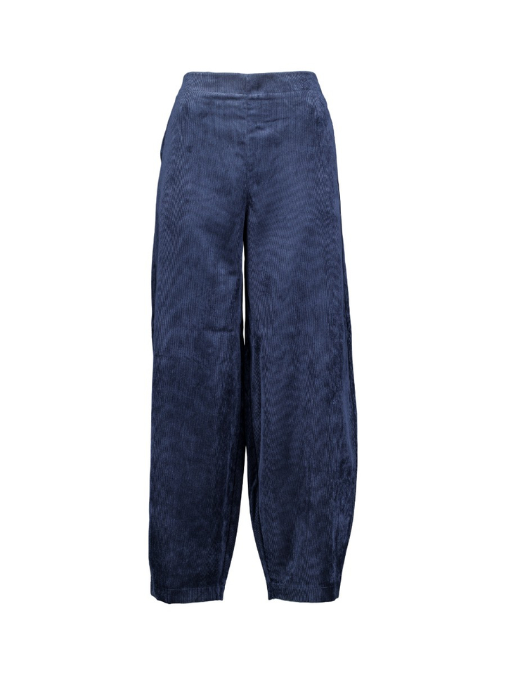 Donkerblauwe ribfluwelen broek Vicourdie Vila 