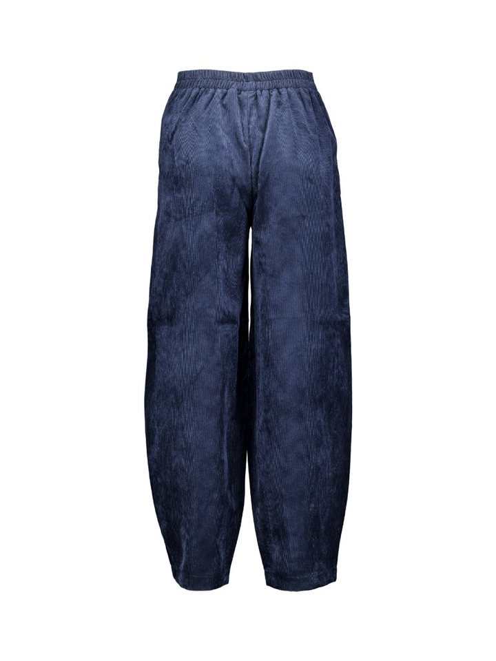 Donkerblauwe ribfluwelen broek Vicourdie Vila 