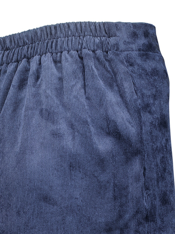 Donkerblauwe ribfluwelen broek Vicourdie Vila 
