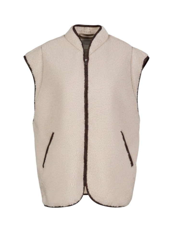 Zilveren teddy vest zonder mouwen Selected