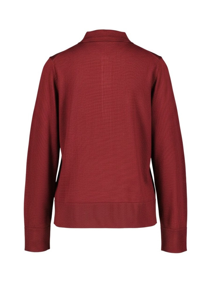 Bordeaux polo met lange mouw Selected 