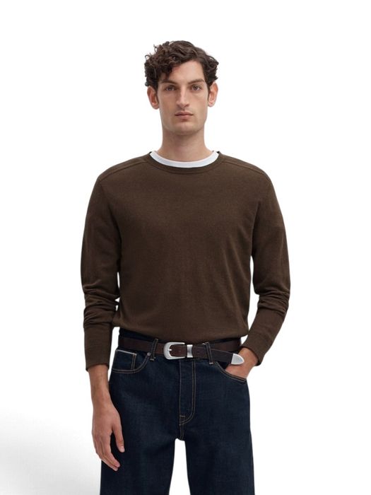 Donkerbruine casual trui Selected