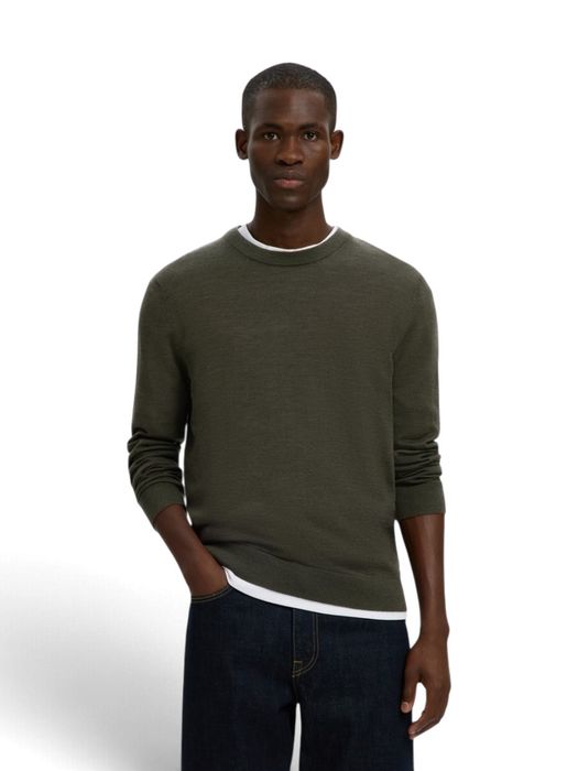 Forest night groene pull met merinowol Selected