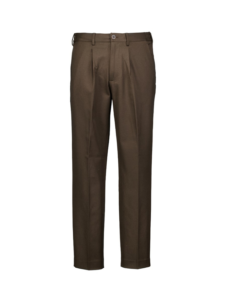 Donkerbruine lange geklede broek Selected