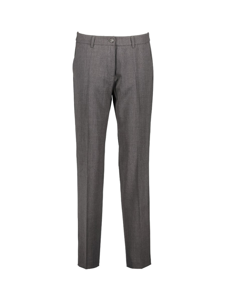 Smoke grey regular fit broek met bandplooien Brax