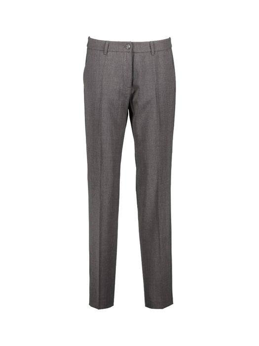 Smoke grey regular fit broek met bandplooien Brax