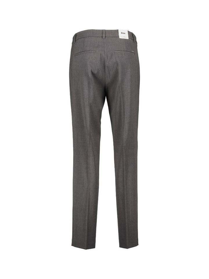 Smoke grey regular fit broek met bandplooien Brax
