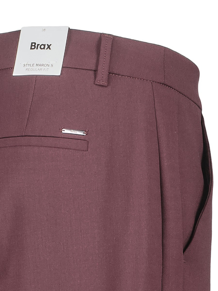 Bordeaux regular fit broek met bandplooien Brax