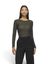 Forest night green transparante longsleeve met geblokt reliëfpatroon Vila