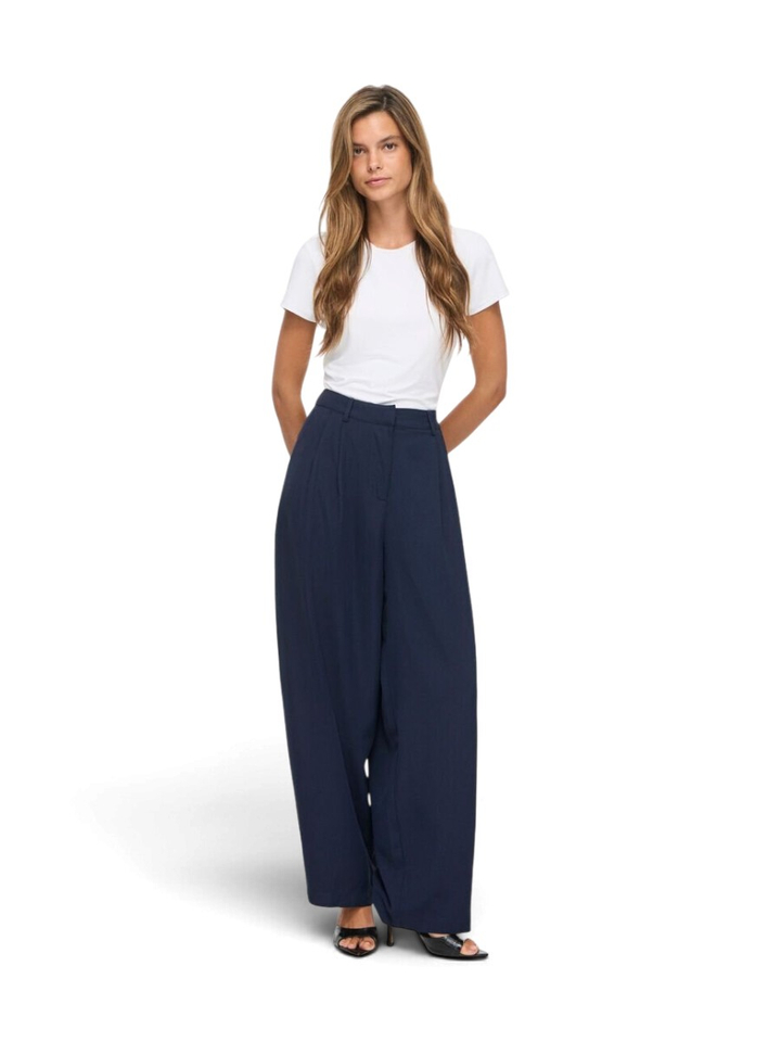 Navy blue sweat pants met elastische tailleband Vila
