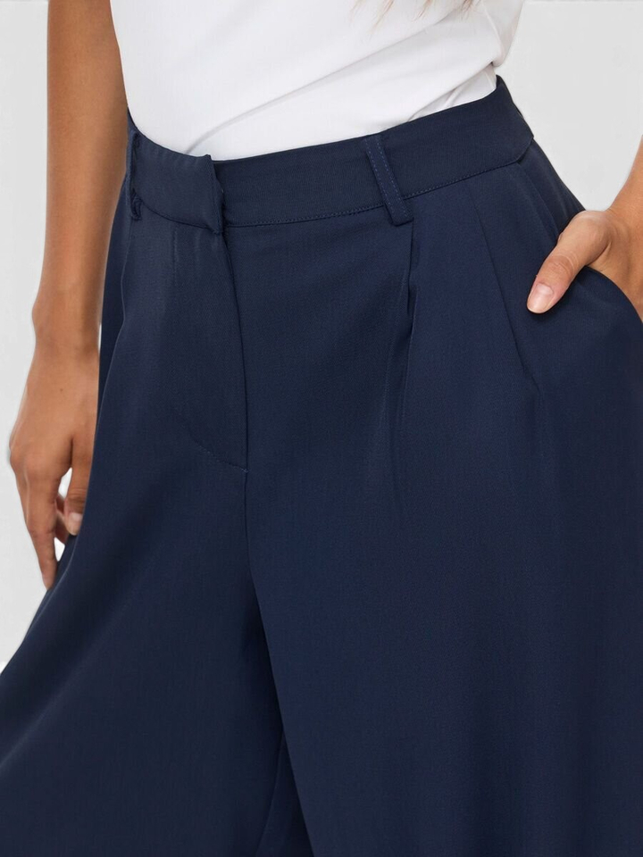 Navy blue sweat pants met elastische tailleband Vila