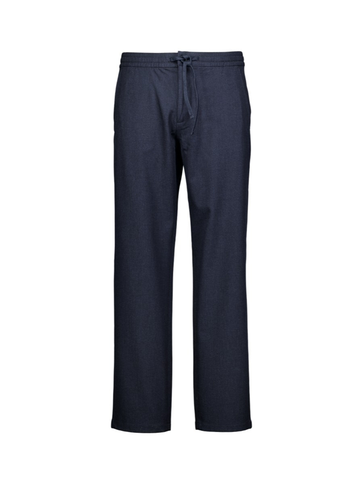 Donkerblauwe broek met elastische tailleband en trekkoord Selected