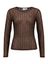 Coffee bean transparante longsleeve met geblokt reliëfpatroon Vila