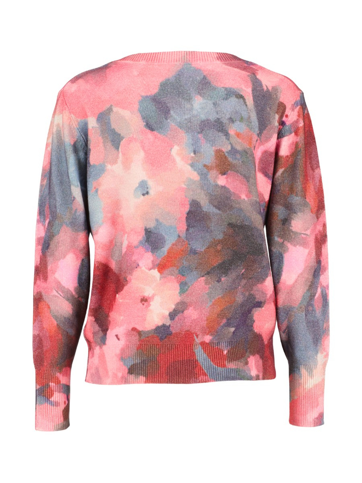 Roze multi-color trui met v-hals Mayerline