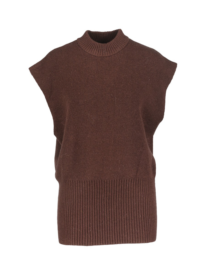 Bruine mouwloze cardigan YAS
