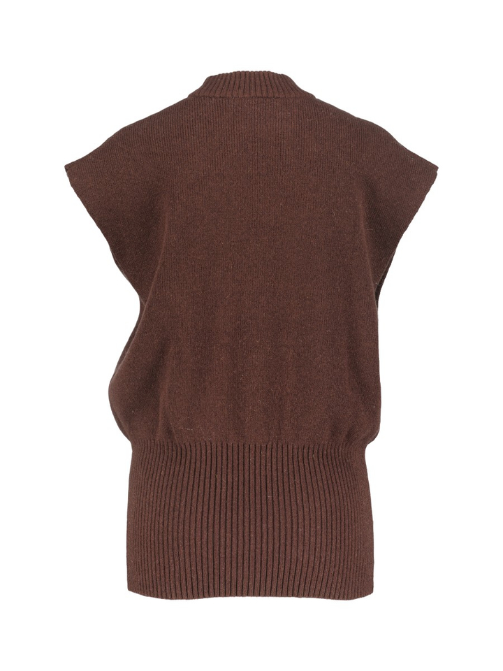 Bruine mouwloze cardigan YAS