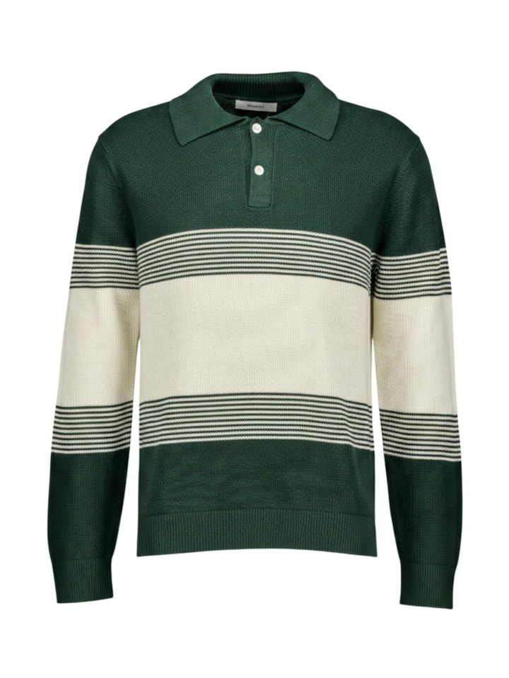 Groene gestreepte trui met polo kraag Dane Selected