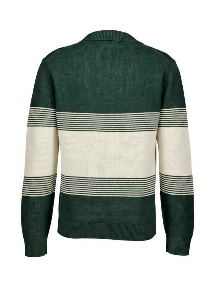 Groene gestreepte trui met polo kraag Dane Selected