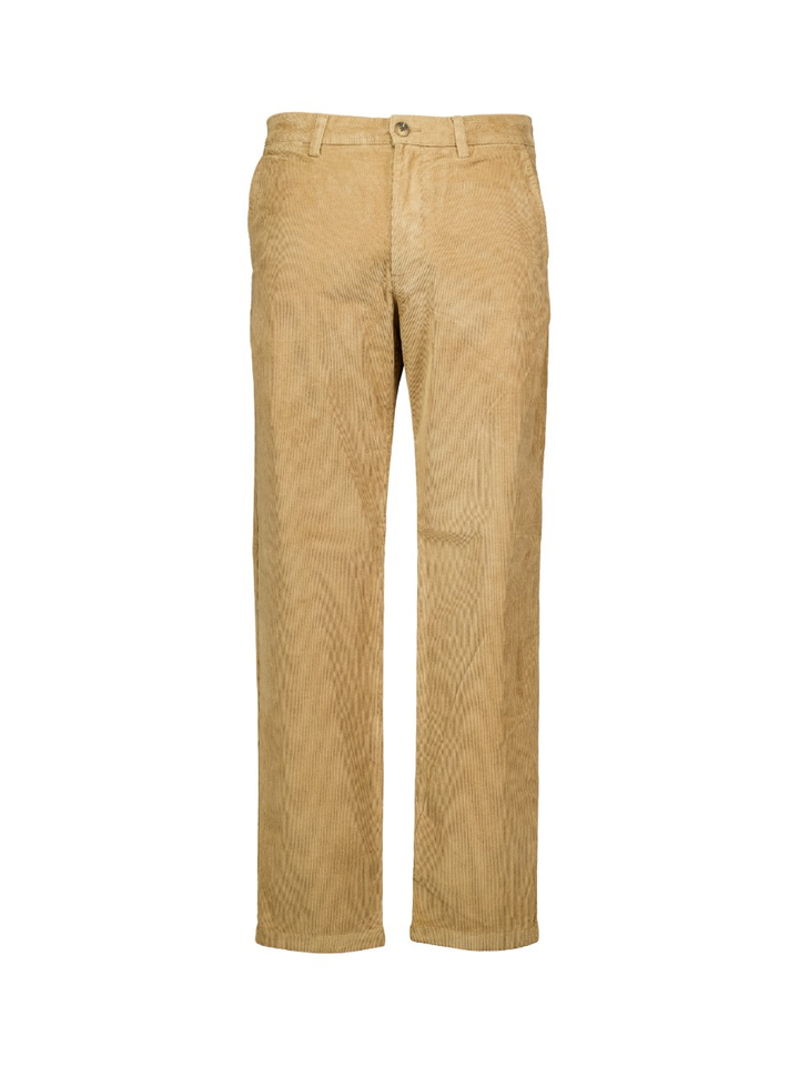 Beige ribfluweel straight fit broek Miles Selected