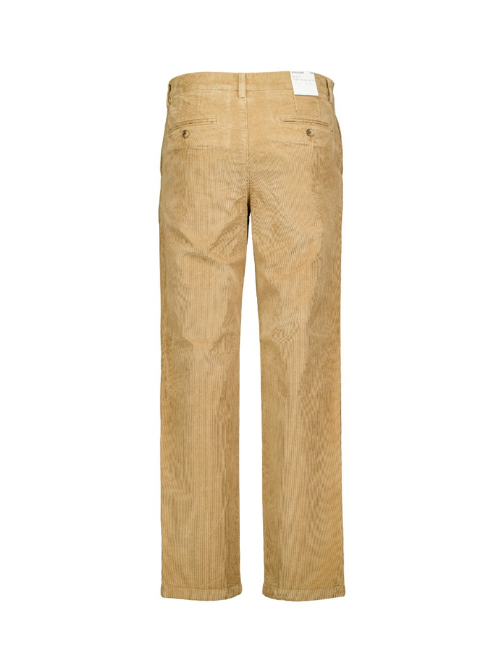 Beige ribfluweel straight fit broek Miles Selected