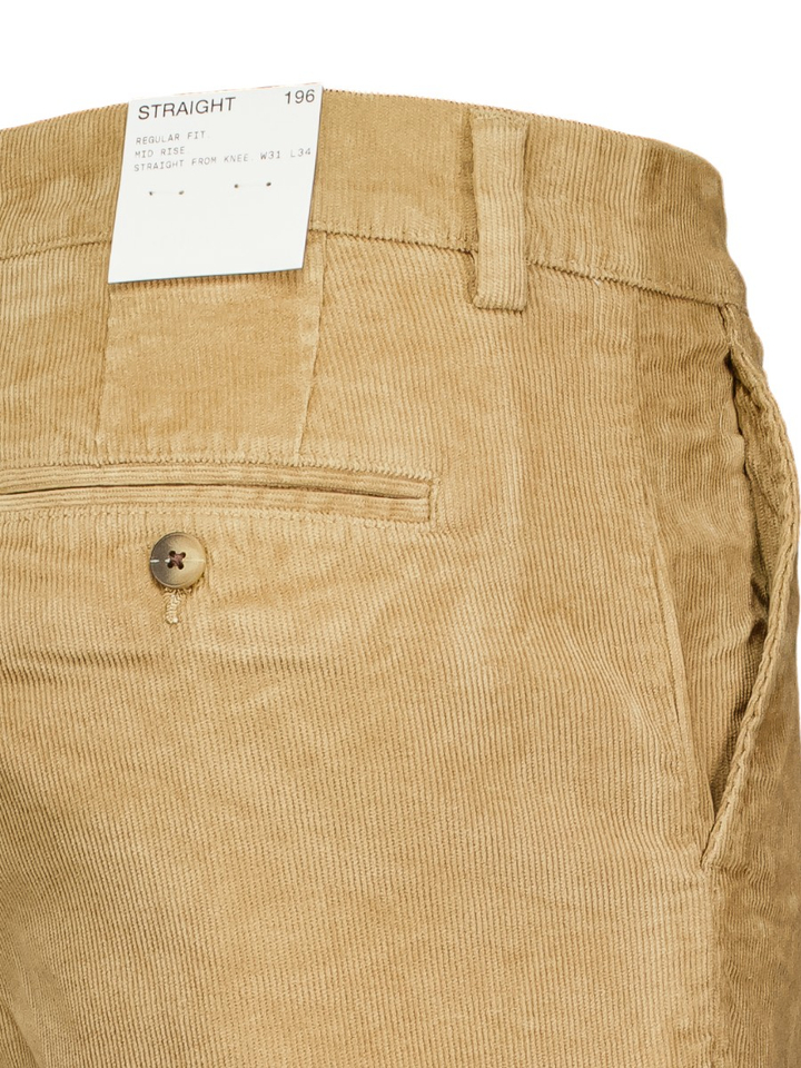 Beige ribfluweel straight fit broek Miles Selected