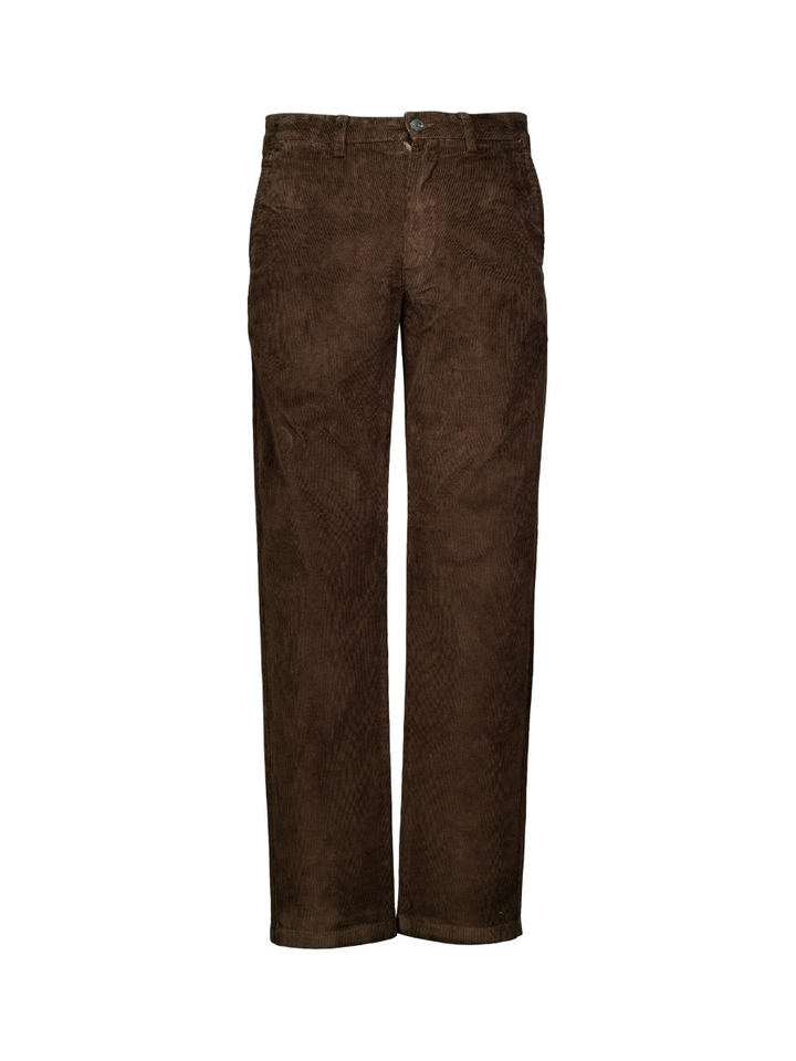 Bruine ribfluweel straight fit broek Miles Selected