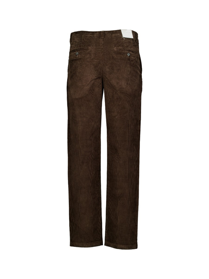 Bruine ribfluweel straight fit broek Miles Selected