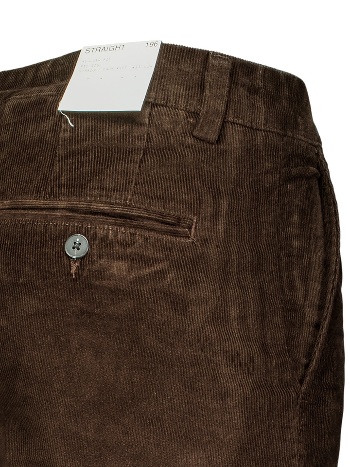 Bruine ribfluweel straight fit broek Miles Selected