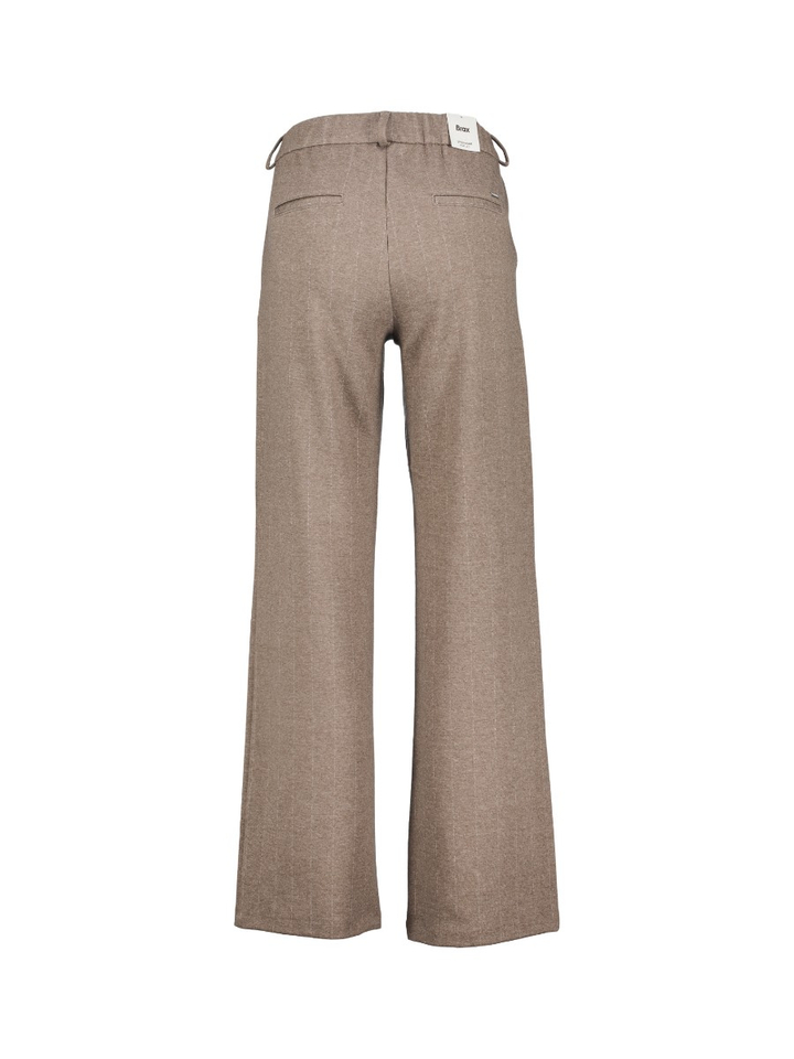 Lichtbruine gestreepte broek Brax 