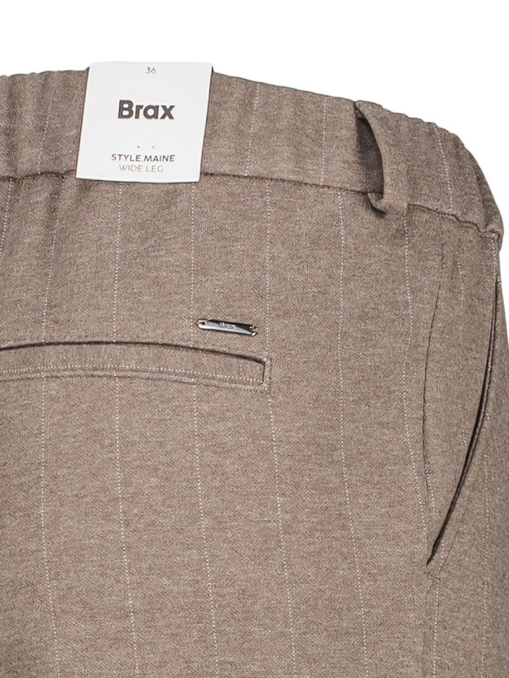 Lichtbruine gestreepte broek Brax 
