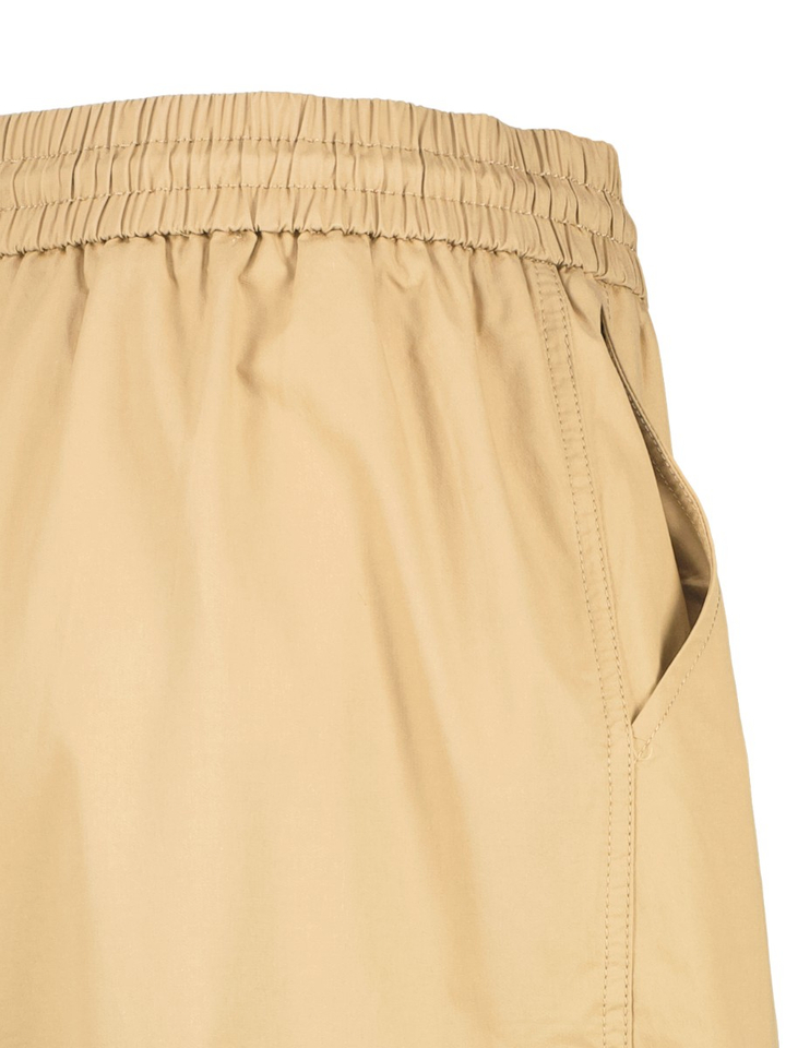 Lichtbruine lange wijde broek met zijzakken Haute L'Amitié