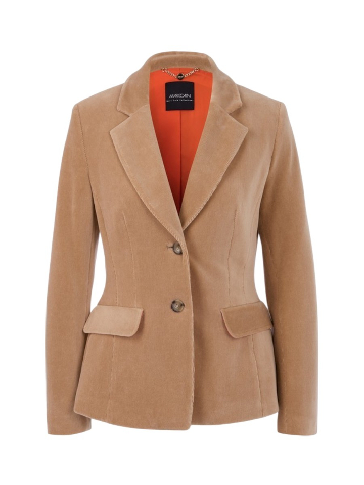 Beige ribfluwelen blazer Marccain