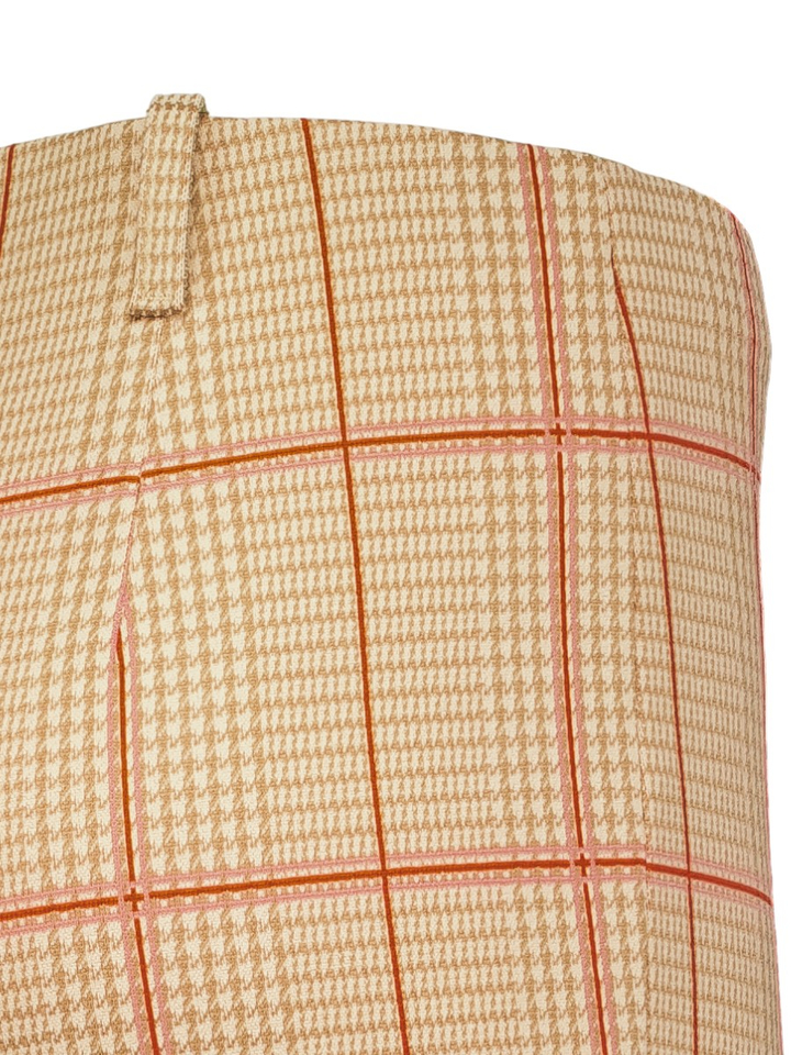 Beige geklede broek met roodroze strepen Marc Cain