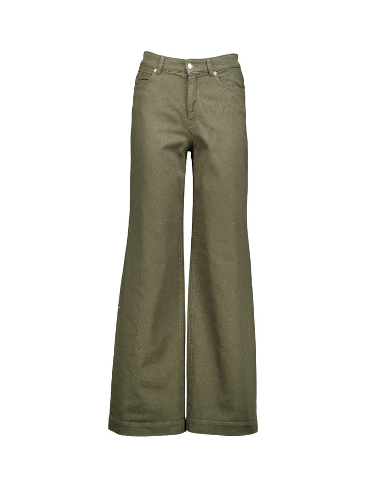 Groene broek met gouden glinstering Marccain