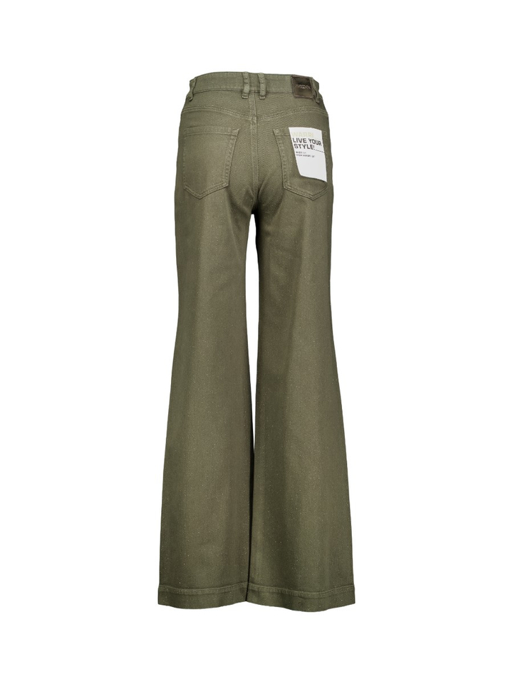 Groene broek met gouden glinstering Marccain