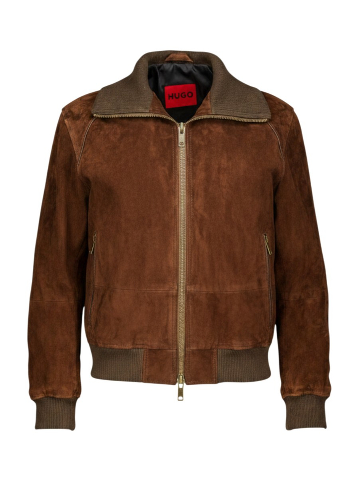 Bruine suède jas Hugo Boss