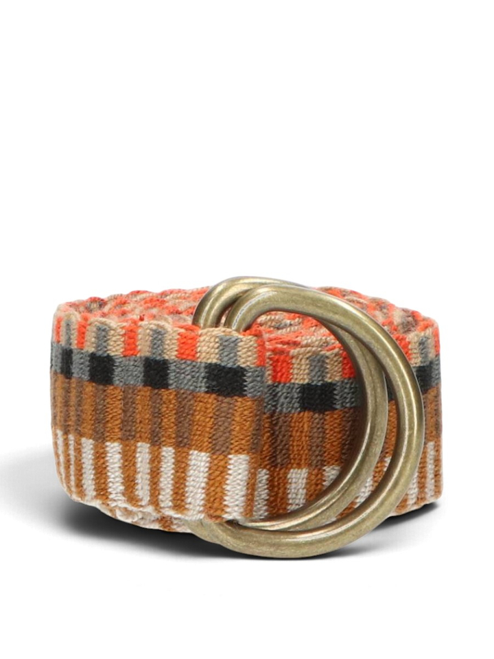 Bordeaux kleurige riem met multi-color patroon Guanabana