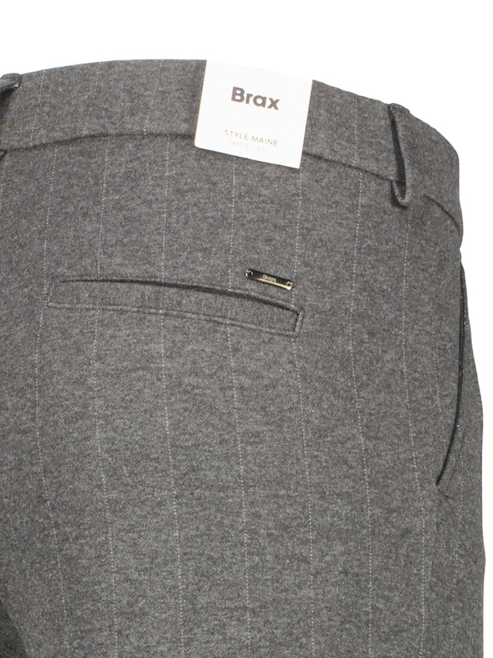 Grijze gestreepte wide leg broek Maine Brax