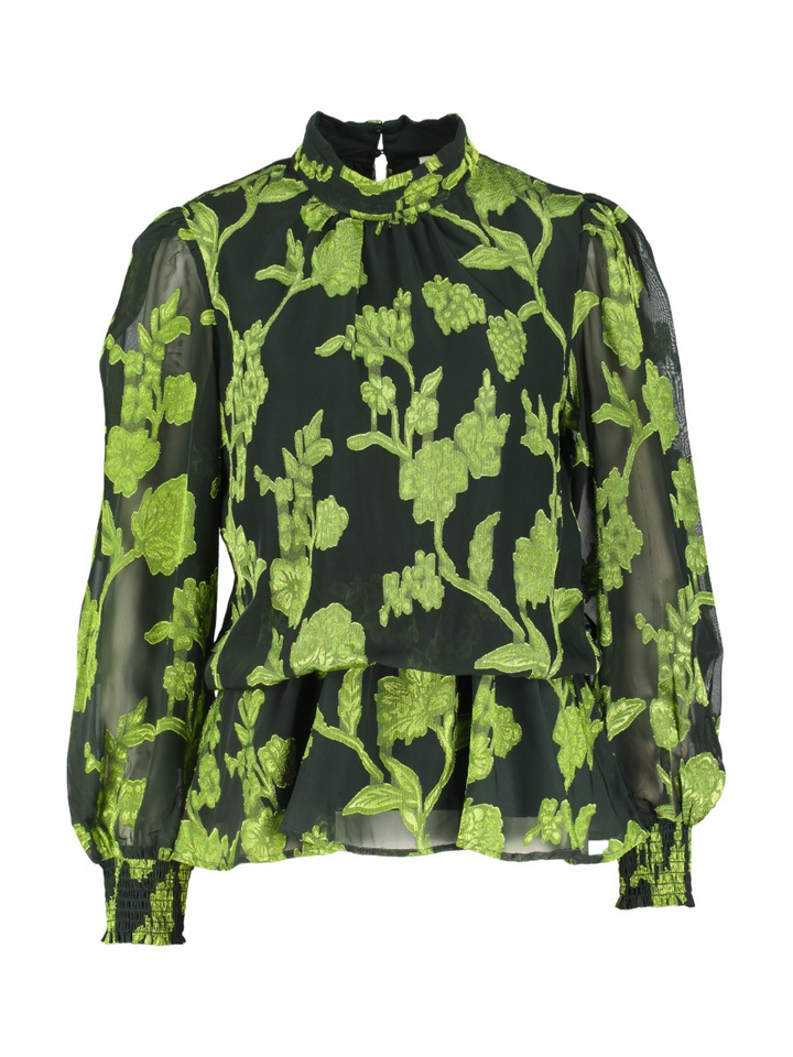 Zwarte bloes met bloemenprint Dash Y.A.S