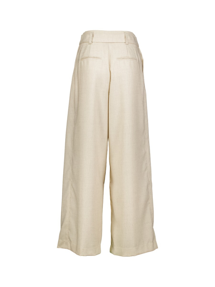 Beige lange broek YASALIKKA HW BELTED PANT Yas