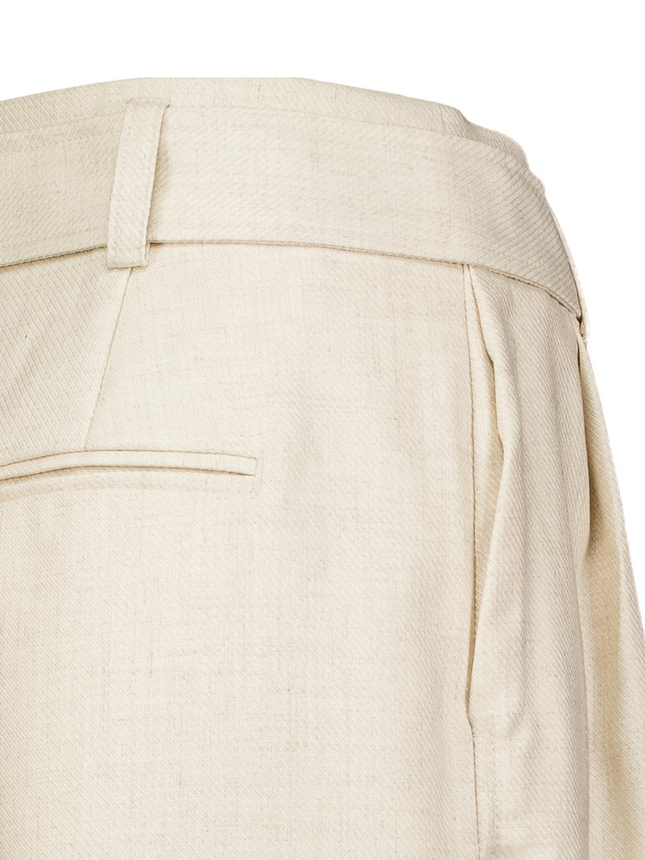 Beige lange broek YASALIKKA HW BELTED PANT Yas