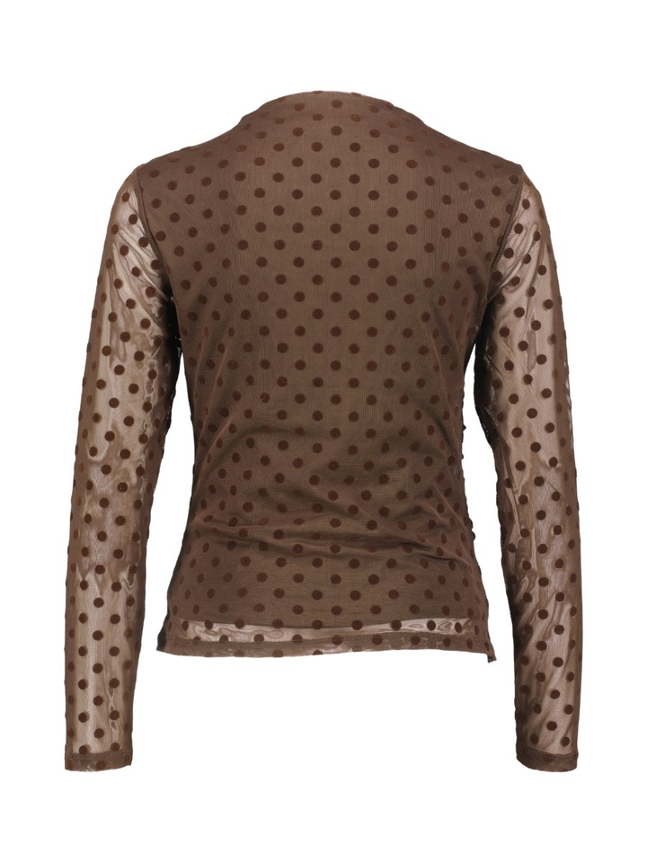 Bruine T-shirt met polkadot print Vila